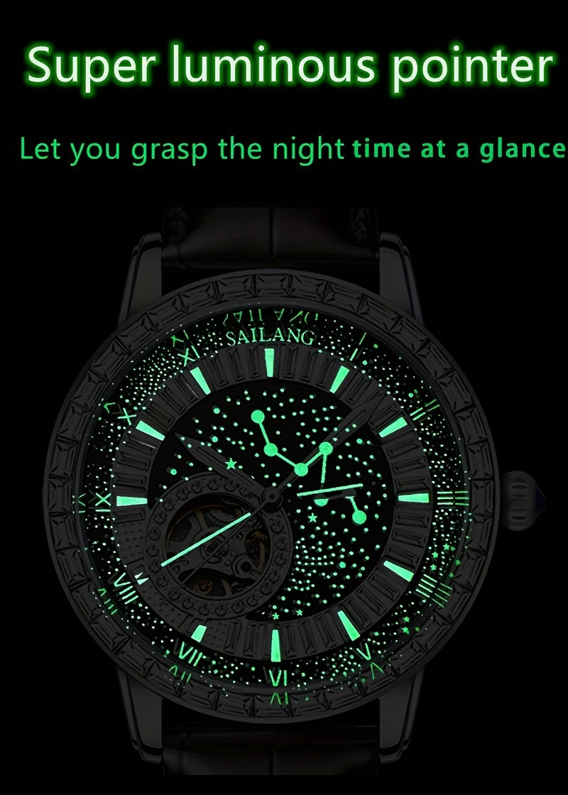 VerdeMontre Black Swan Watch - Rhinestone Luminous Unisex