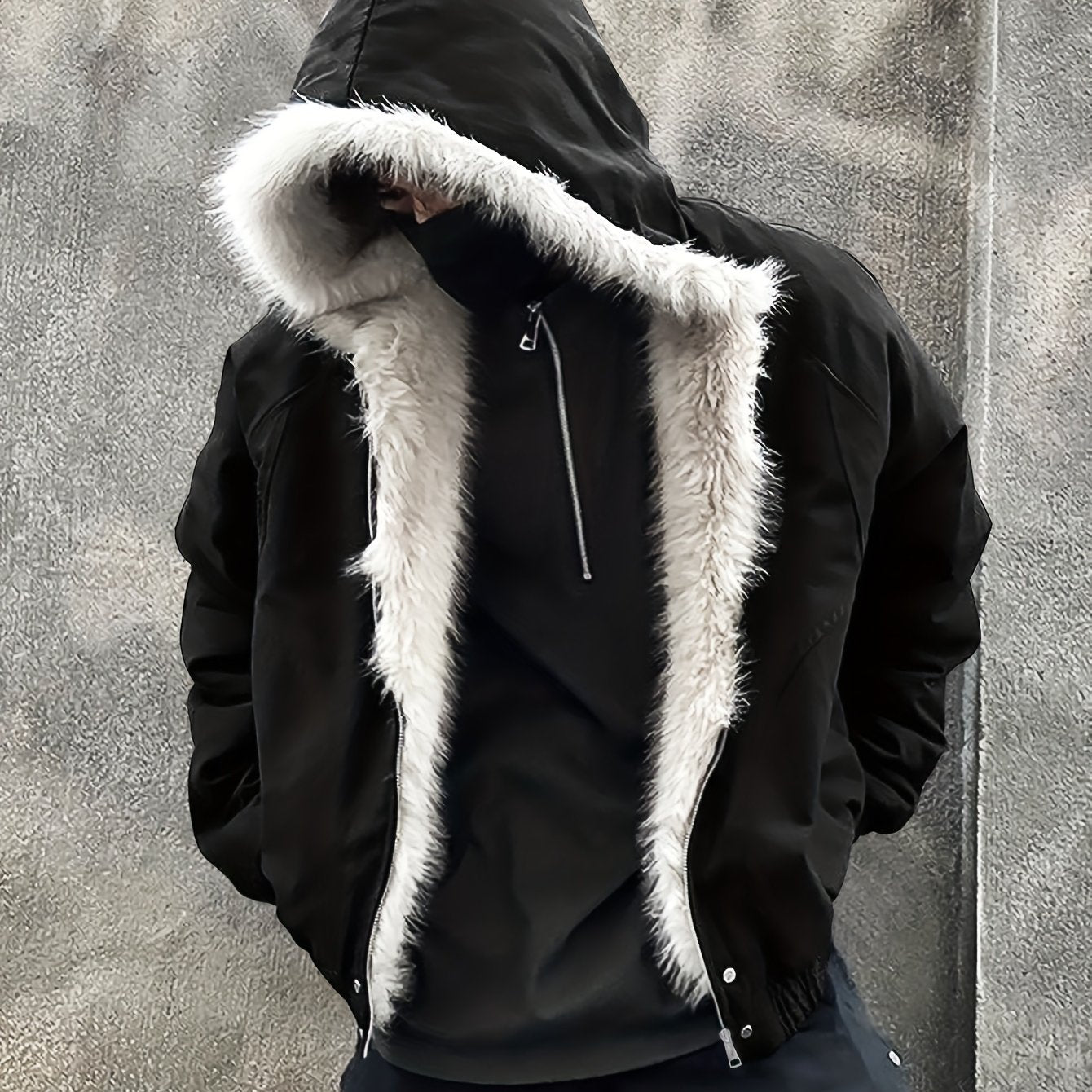 Hooded Warm Jacket with Fur Collar