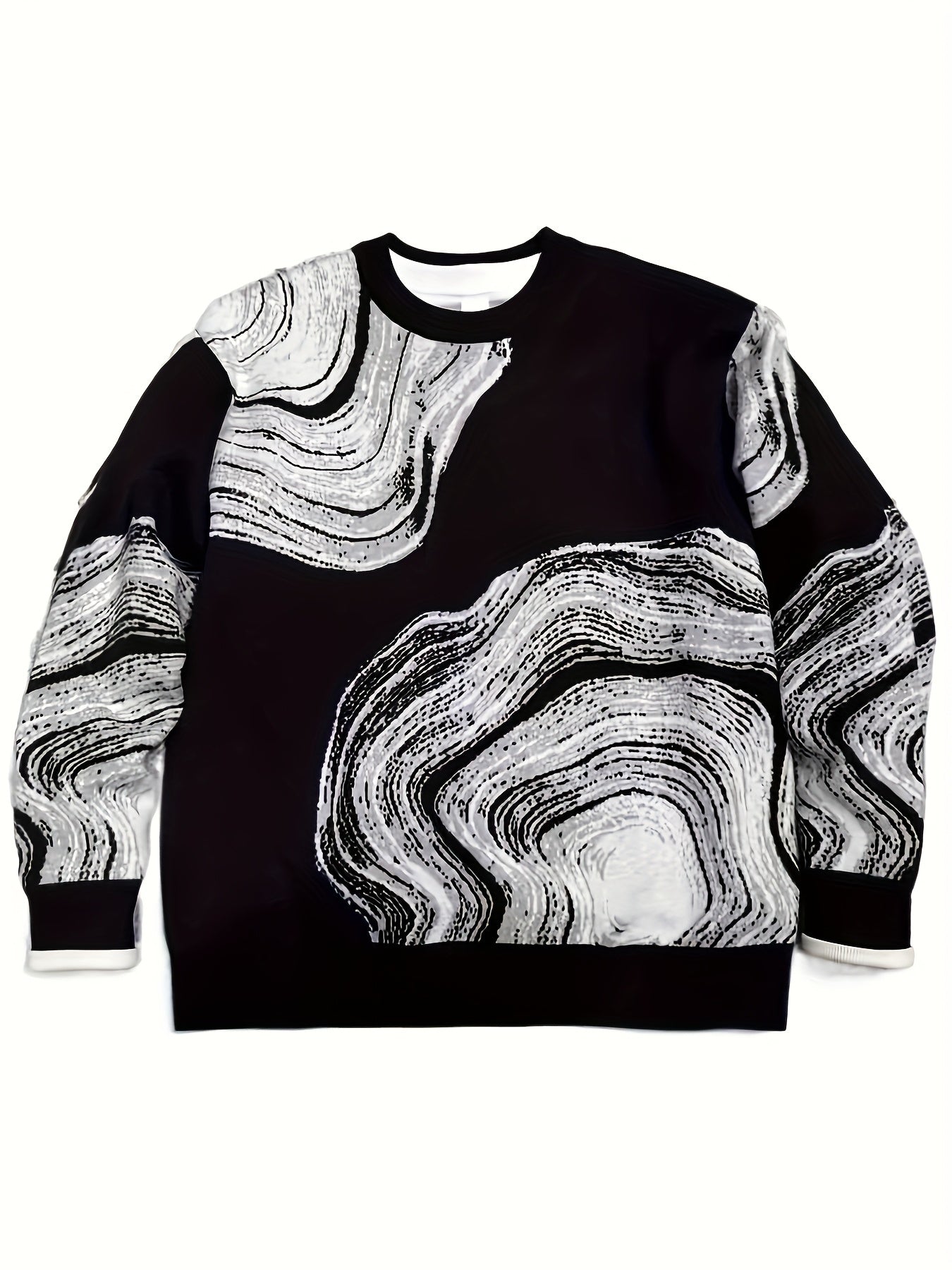 Men's Creative Jacquard Knit Sweater - Round Neck Pullover