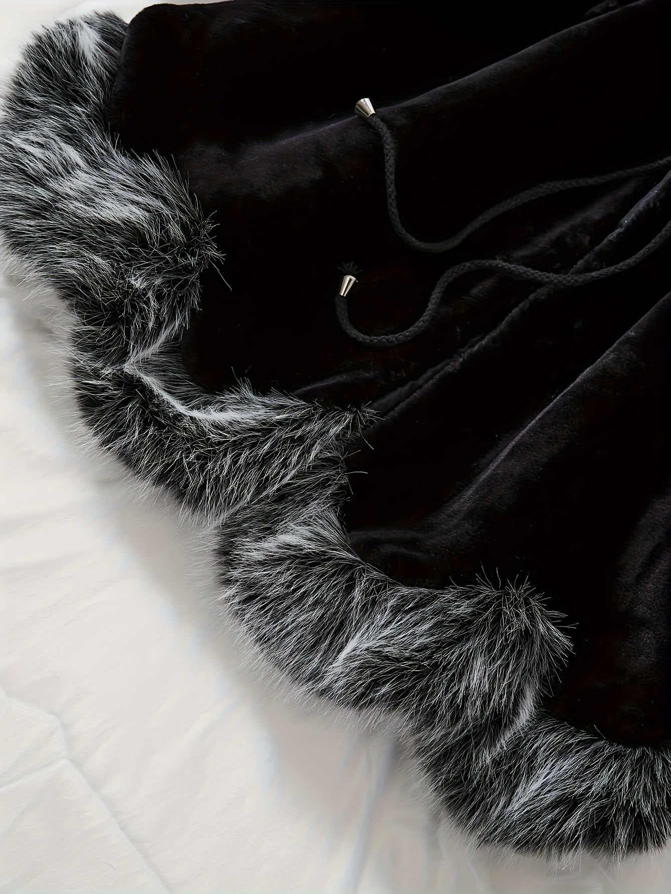 Plus Size Women's Faux Fur-Lined Hooded Coat