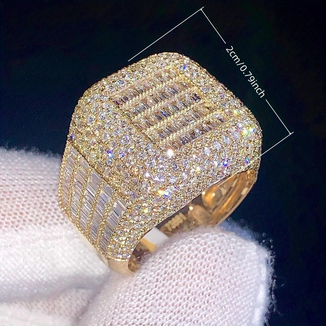 Luxury Chunky Zirconia Wide Band Ring