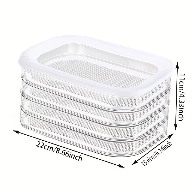 4-Tier Stackable Food Storage Containers - Refrigerator Organizer