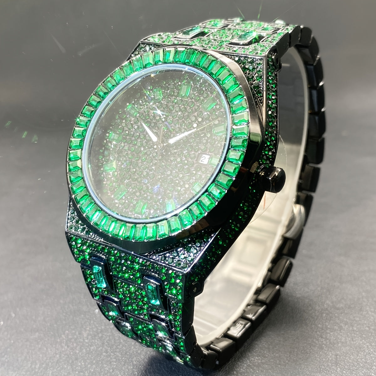 MISS FOX Iced Rhinestone Quartz Watch
