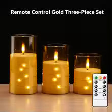3pcs Flickering Flameless LED Candles – 3D Wick, Remote & Timer