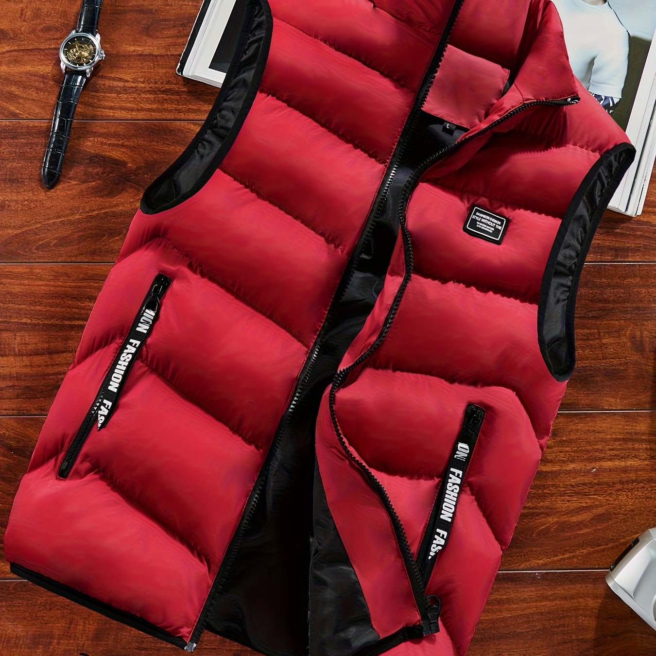 Men's Sleeveless Vest - Warm Zippered Stand Collar