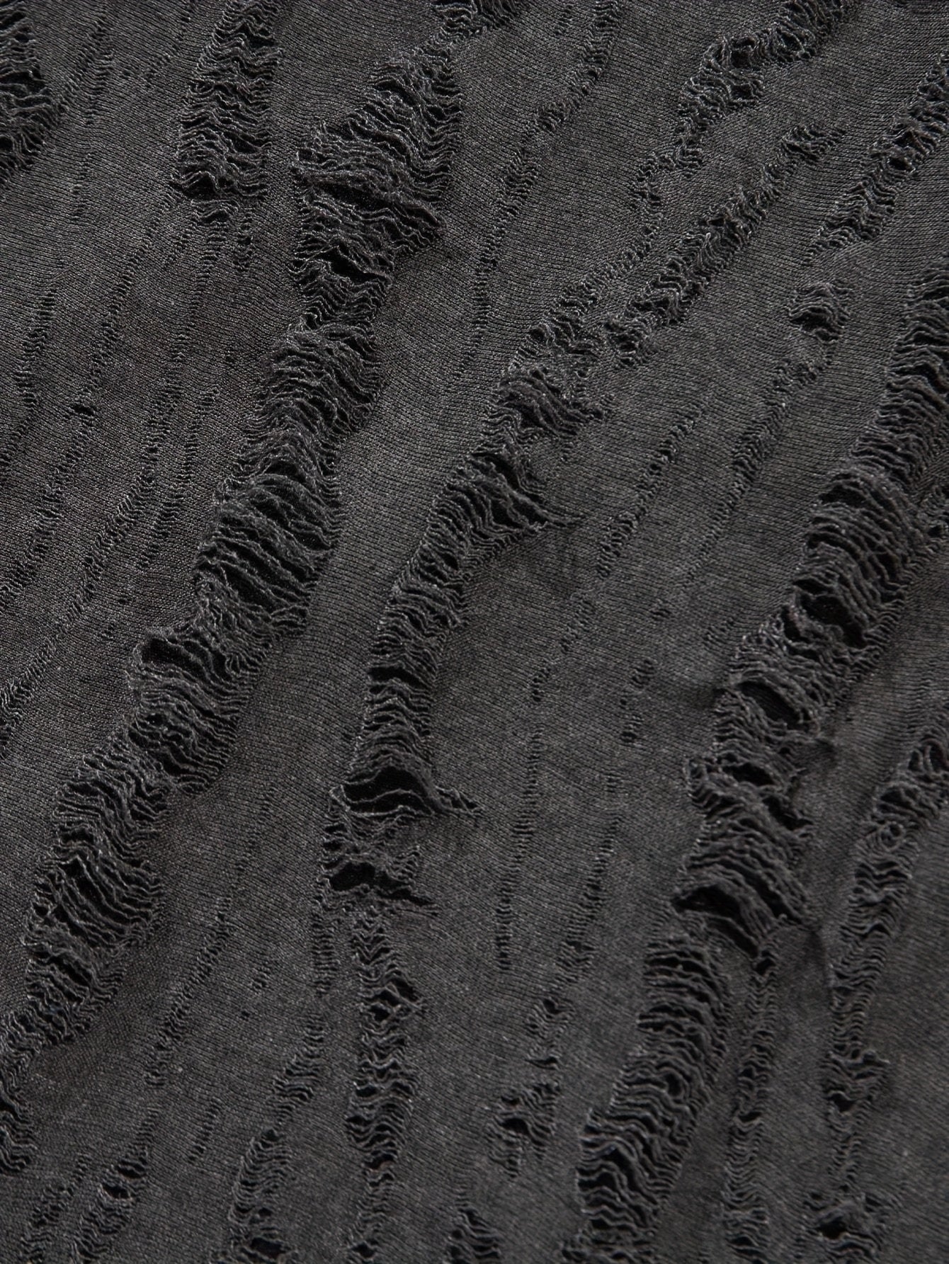 Men's Summer Distressed T-Shirt - Gray Ripped Design