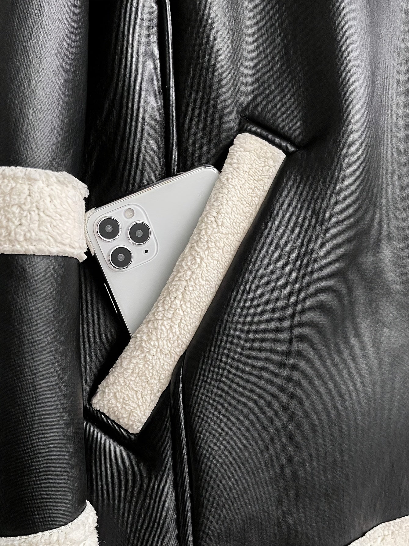 Plus Size Women's Black & White Contrast Jacket