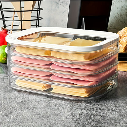 4-Tier Stackable Food Storage Containers - Refrigerator Organizer