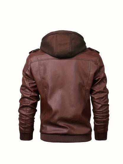 Men's Hooded Jacket - Full-Zip Zippered Pockets Lightweight