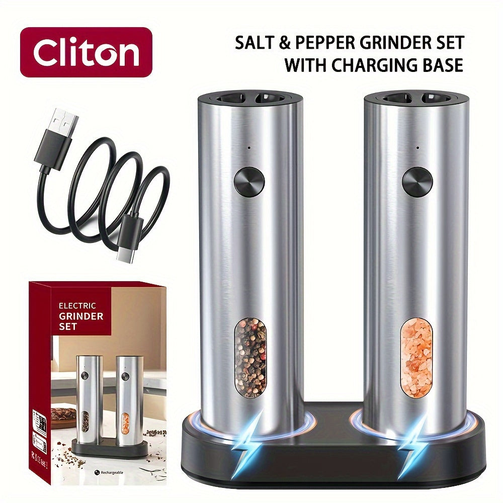 Electric Salt & Pepper Grinder - Rechargeable USB LED