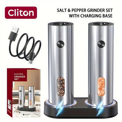 Electric Salt & Pepper Grinder - Rechargeable USB LED