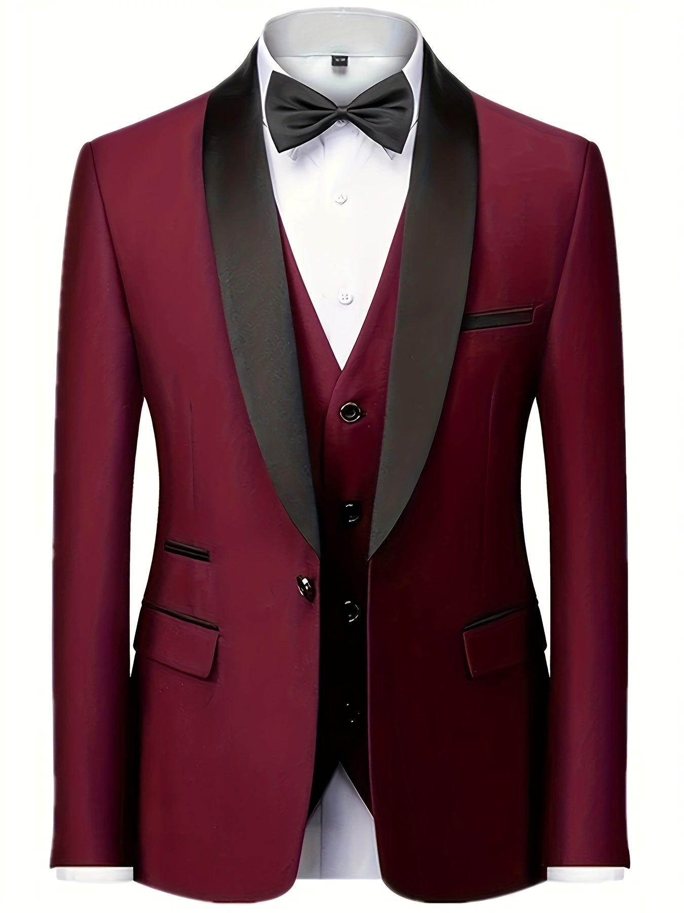 Men's 3pcs Suit Set - Blazer Vest Pants Elegant