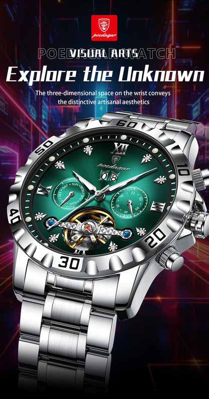 POEDAGAR Men's Luxury Business Watch - Automatic Waterproof