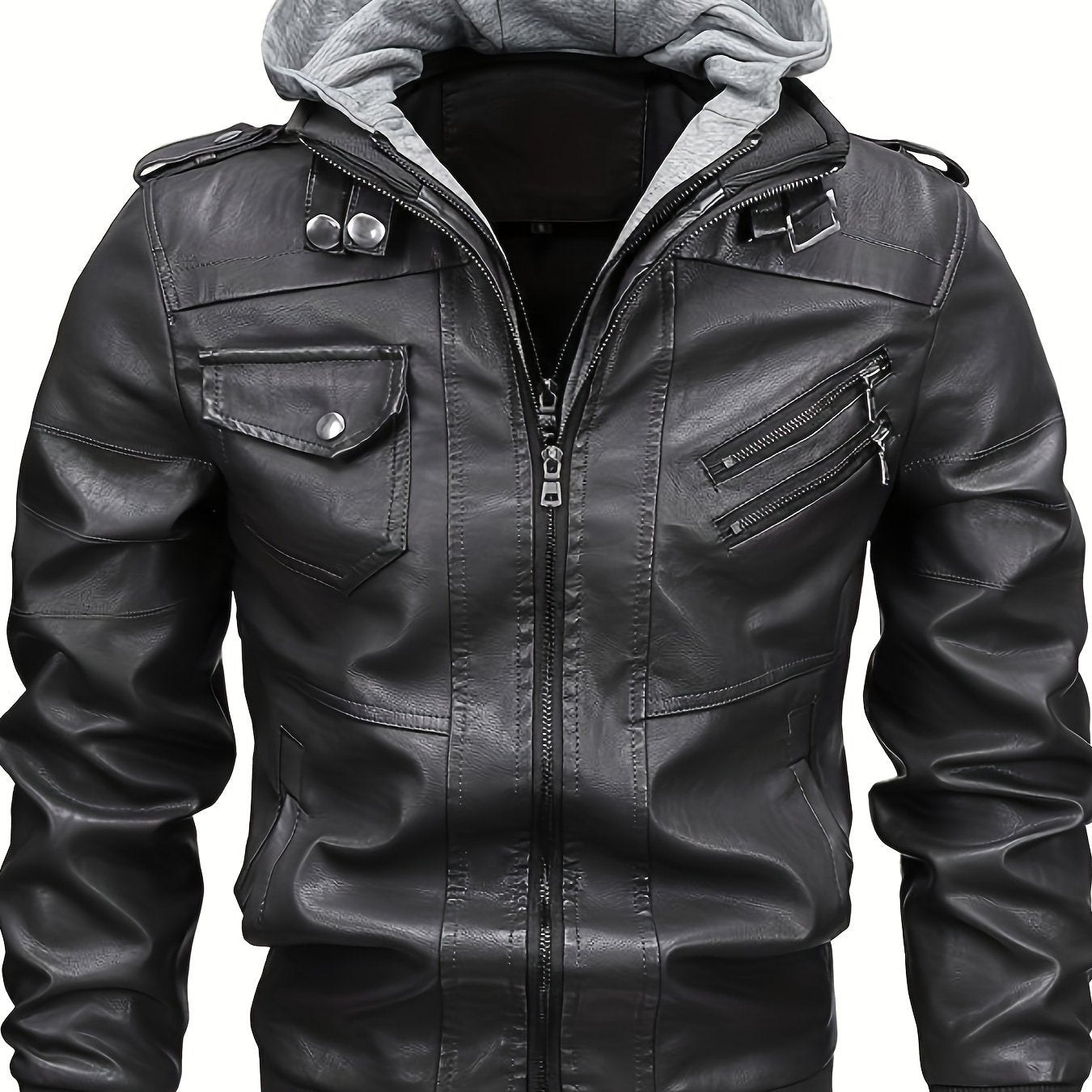 Men's Hooded Jacket - Full-Zip Zippered Pockets Lightweight