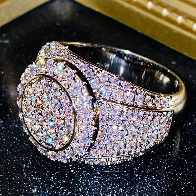 RYYM Round Wide Face Zirconia Ring - Unisex