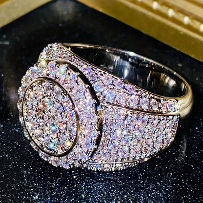 RYYM Round Wide Face Zirconia Ring - Unisex