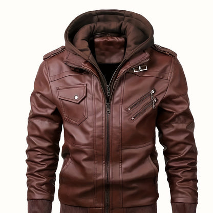 Men's Hooded Jacket - Full-Zip Zippered Pockets Lightweight