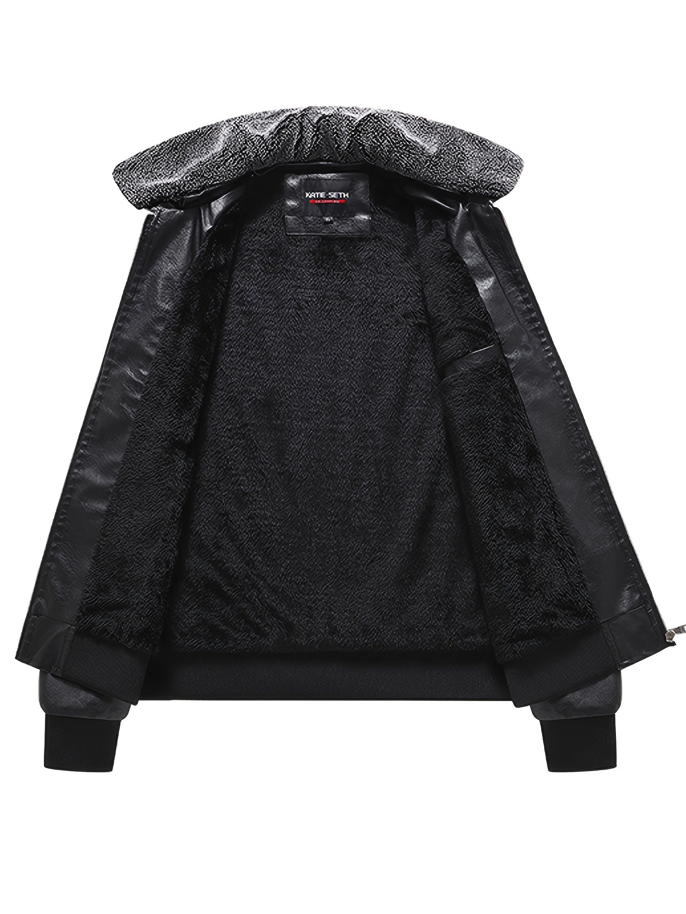 Men's Slim-Fit Fleece-Lined Biker Jacket