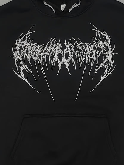 Men's Gothic Skull Print Zip Hoodie - Loose Fit with Pockets