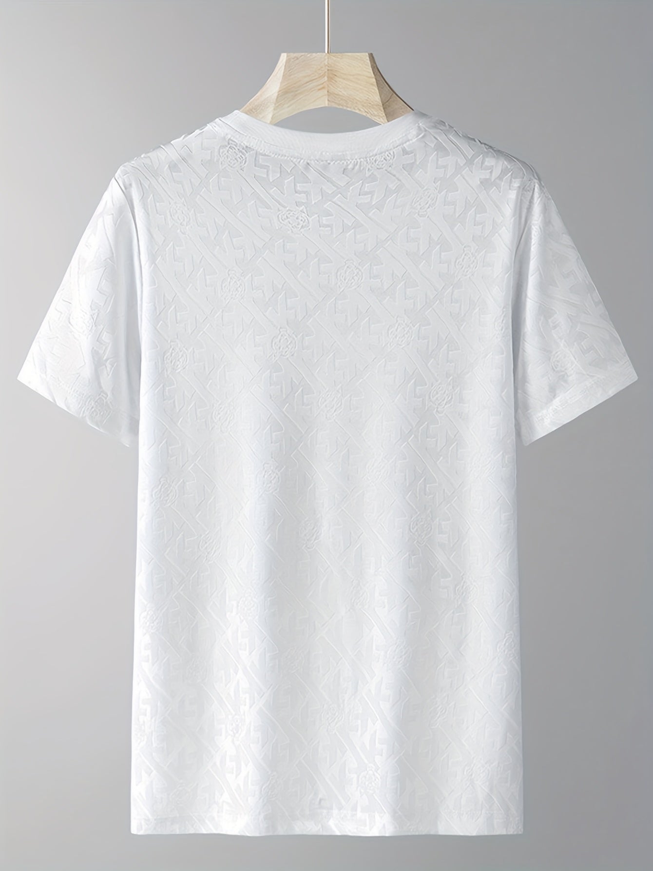 Men's Jacquard Summer Shirt - Ice Feel Round Neck