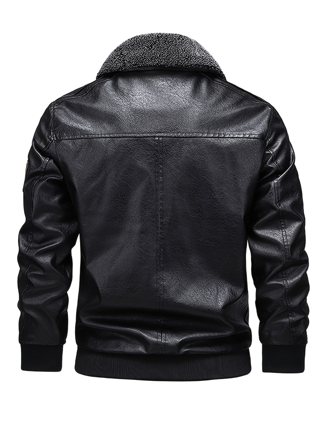 Men's Slim-Fit Fleece-Lined Biker Jacket