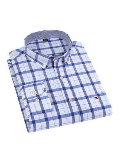 Men's 3-Pack Long Sleeve Oxford Shirts - Embroidered Chest Pockets