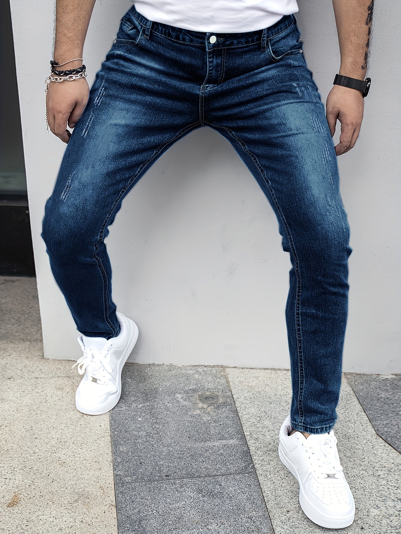 Men's Slim-Fit Stretch Denim - Button-Fly Skinny Jeans