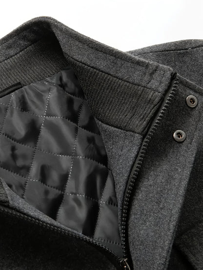 Men's Autumn/Winter Tweed Coat - Business Double-Breasted Wool