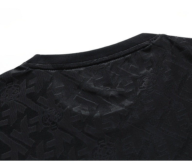 Men's Jacquard Summer Shirt - Ice Feel Round Neck