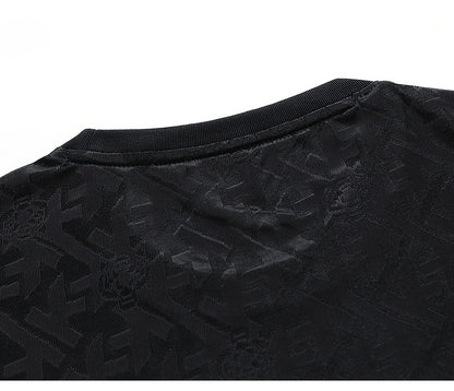 Men's Jacquard Summer Shirt - Ice Feel Round Neck