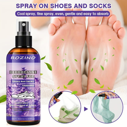 ROZINO Lavender Foot Deodorizer & Shoe Odor Remover Spray