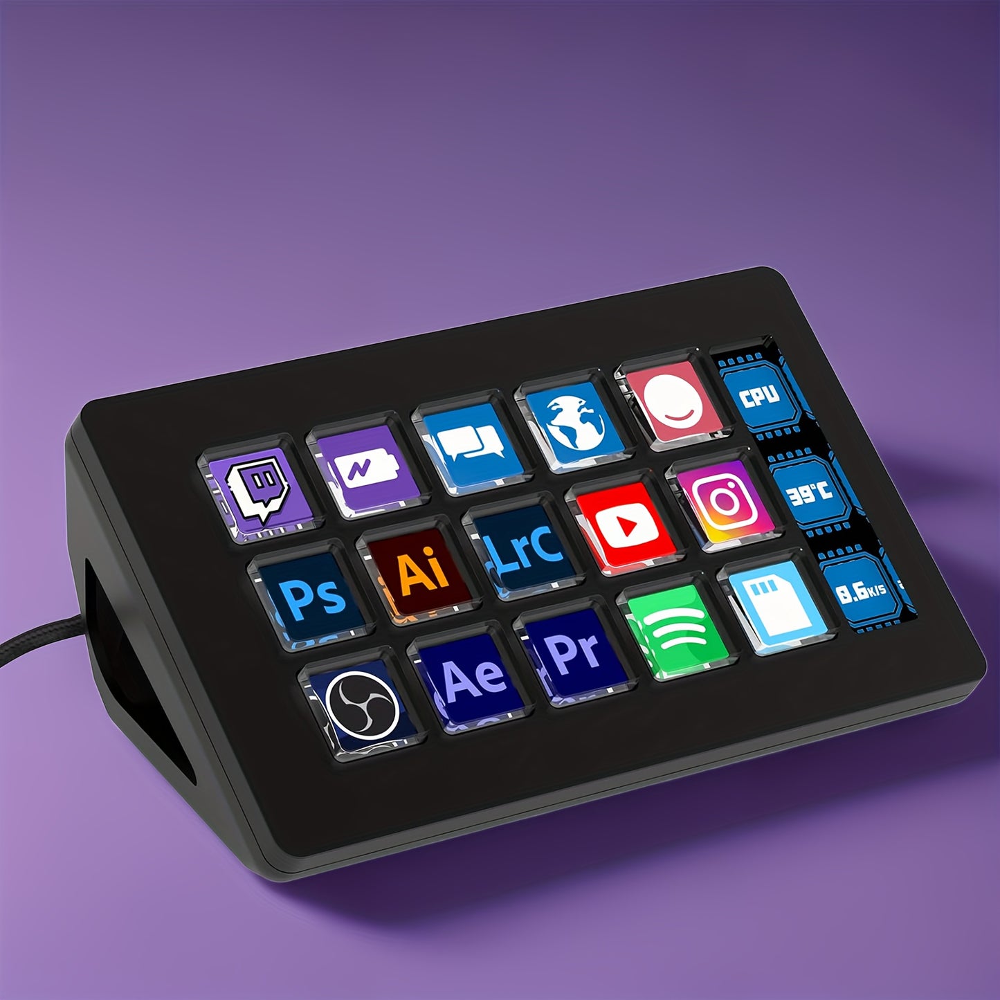 Live Streaming Controller - 15 Keys Programmable Desktop Panel