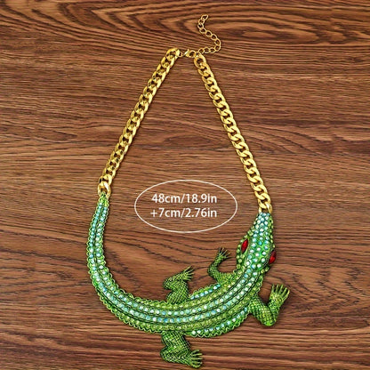 Exaggerated Large Crocodile Necklace