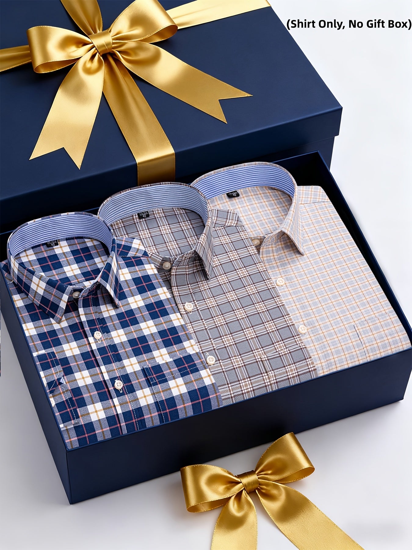 Men's 3-Pack Long Sleeve Oxford Shirts - Embroidered Chest Pockets