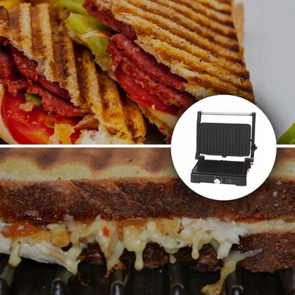 MEMFLOW Electric Panini Grill Toaster 1000W - Foldable Non-Stick