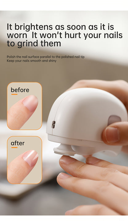 2-in-1 Electric Nail Clipper & Polisher - LED Light USB Charging