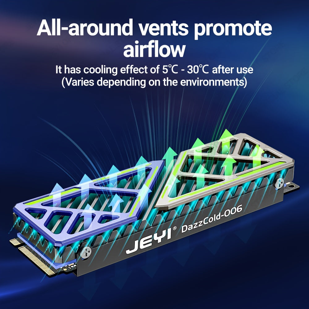 JEYI M.2 SSD Heatsink - Magnesium Aluminum Alloy Cooler 2280 NVME