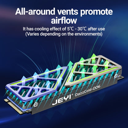 JEYI M.2 SSD Heatsink - Magnesium Aluminum Alloy Cooler 2280 NVME