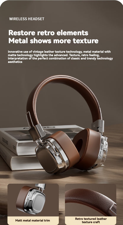 Retro Wireless Headphones - HiFi Deep Bass with 350mAh Battery