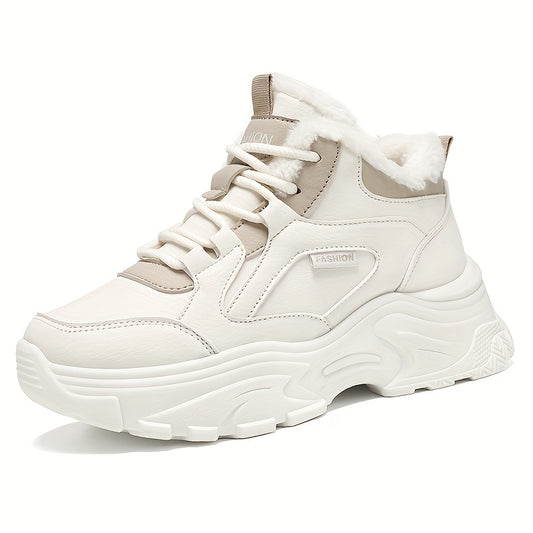 Women's Winter Warm Plush-Lined Mid-Top Sneakers