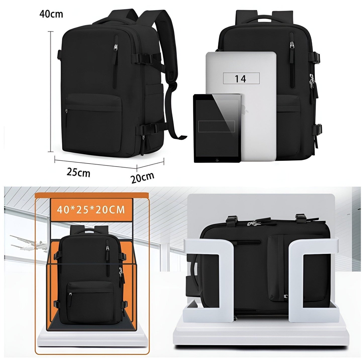 Ryanair 40x20x25 Airplane Backpack - Durable Cabin Hand Luggage