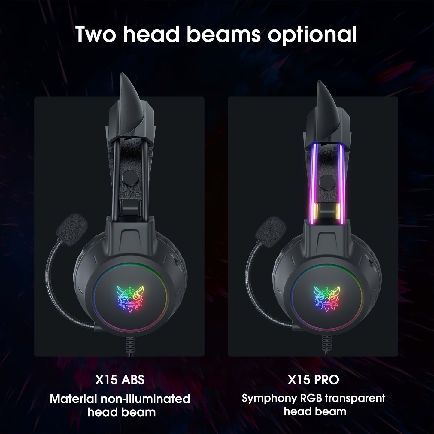 ONIKUMA RGB Gaming Headset - Detachable Cat Ear with Surround Sound