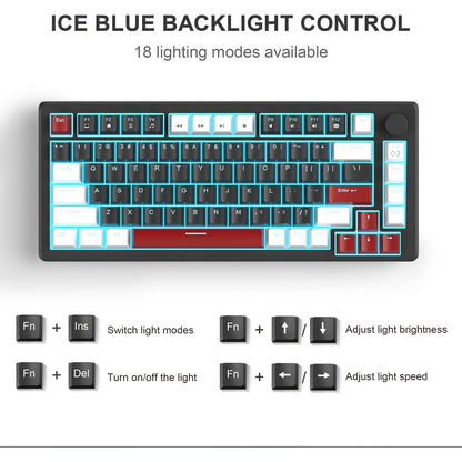 MAGEGEE Compact 75% Mechanical Gaming Keyboard - Ice Blue Backlit
