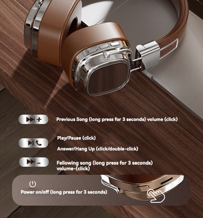 Retro Wireless Headphones - HiFi Deep Bass with 350mAh Battery