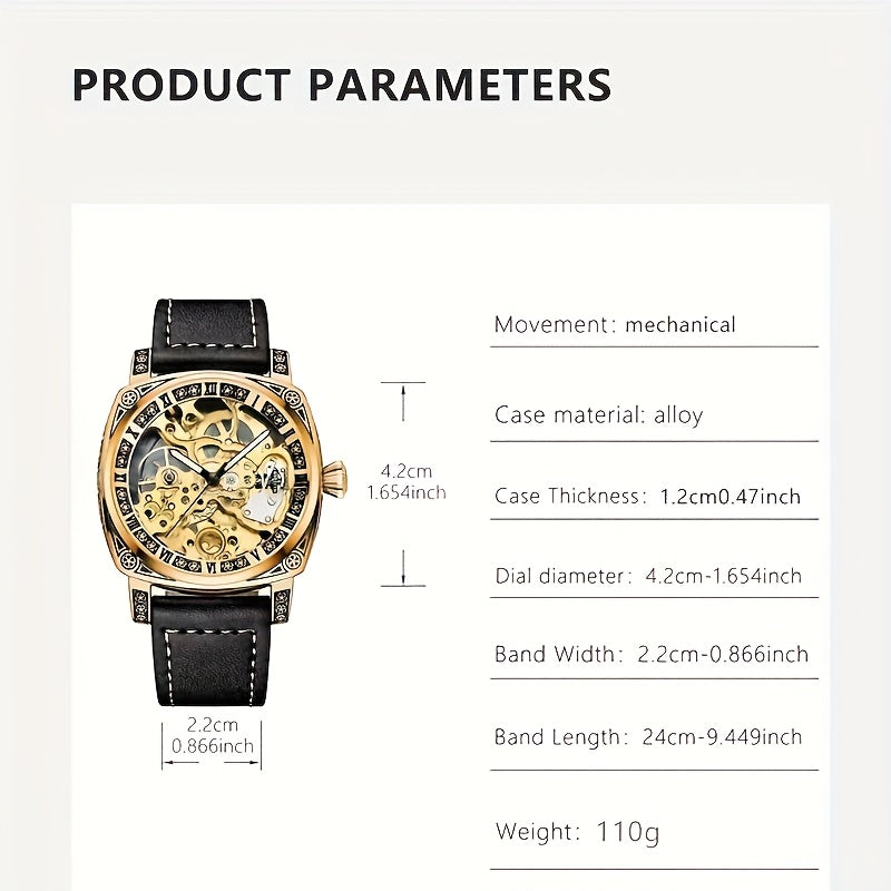 Retro Hollow Tourbillon Mechanical Watch