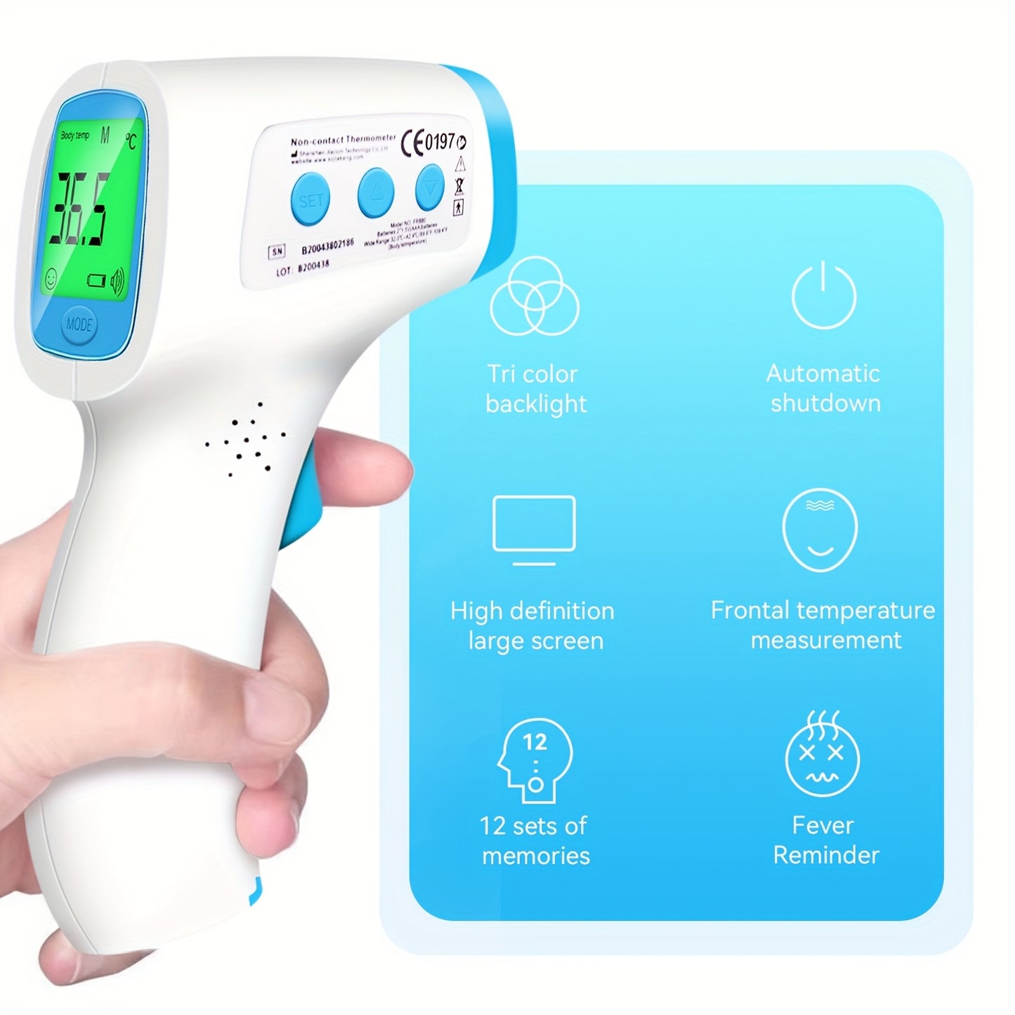3-in-1 Digital Touchless Forehead Thermometer