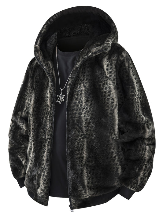 Men's Solid Hooded Jacket - Windproof & Warm