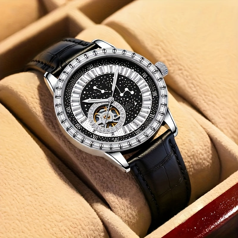 VerdeMontre Black Swan Watch - Rhinestone Luminous Unisex