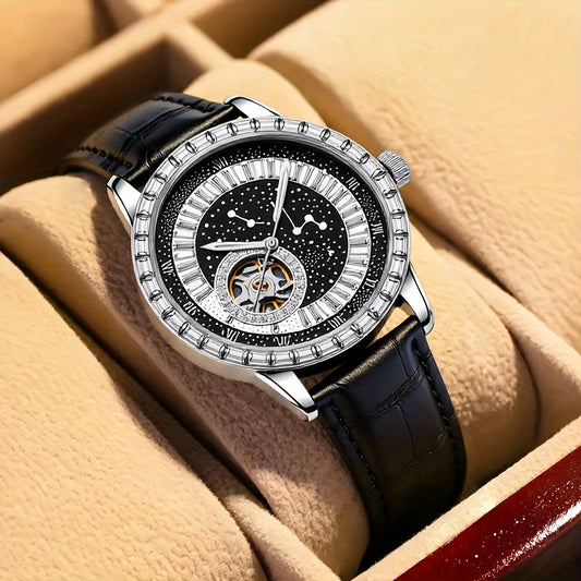 VerdeMontre Black Swan Watch - Rhinestone Luminous Unisex