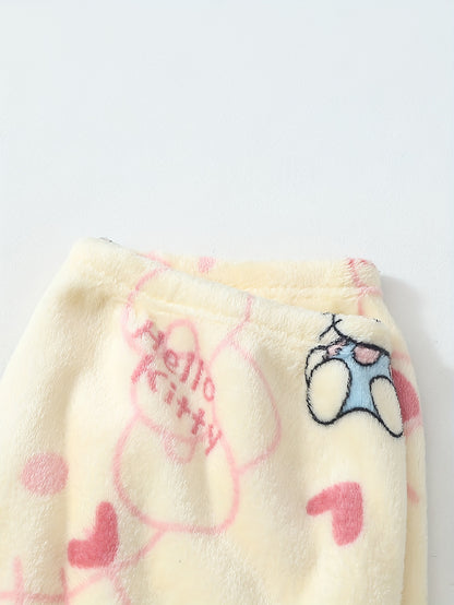 Hello Kitty Women's Flannel Sleep Pants - Thick Warm Winter